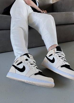 1 retro barely peach жіночі високі бежеві трендові кросівки найк джордан жіночі високі бежеві модні кросівки