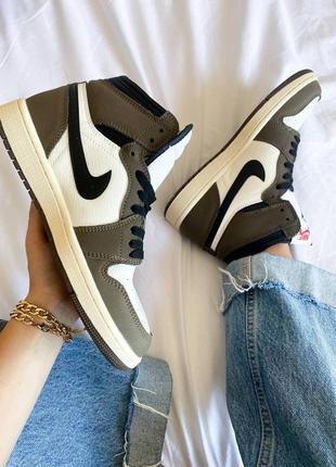 Кроссовки nike air jordan Official 1 retro high x travis scott