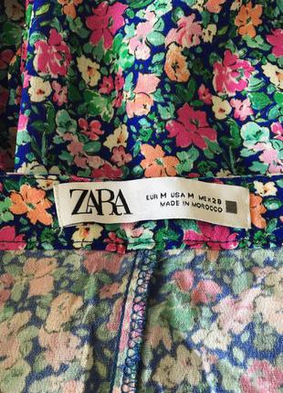 Хіт продажів спідниця-шорти в квіточку zara 🌸 різнокольорова спідниця з квітковим принтом волани10 фото