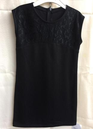 Сарафан платье с жилетом  чёрный  трикотаж размер 110 116  6-7 лет3 фото