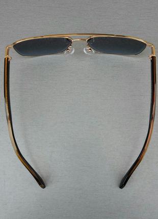 Gucci очки мужские солнцезащитные серо синий градиент в золотом металле дужки кз4 фото
