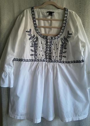 100% коттон женская блузка вышиванка. хлопковая белая натуральная блуза с вышивкой. фотосессия9 фото