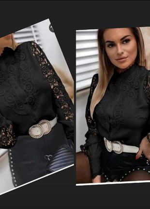 Неймовірна красива,ошатна блуза ,сорочка в мереживо, люкс якість, розмір м/л.