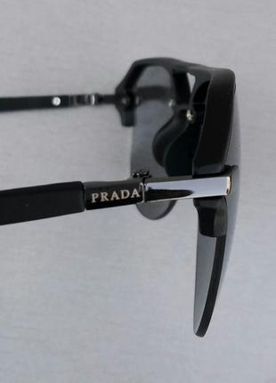 Prada стильные очки капли унисекс черные8 фото