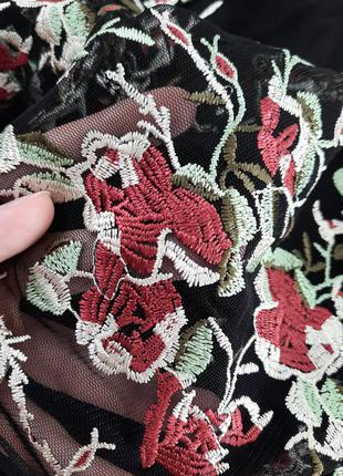 Блузка сетка топ цветочный принт вышивка redherring5 фото