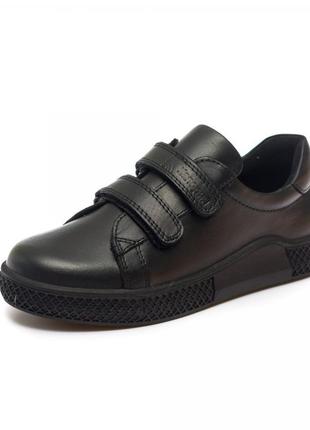 Кожаные туфли кросовки dalton турция 107501 черные1 фото