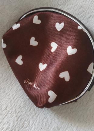 💛👝🧡👛міні-косметичка атласна в сердечках🧡