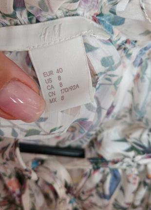 Свободная блузка блуза из воздушной ткани h&m с растительным принтом4 фото