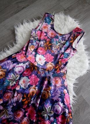 Яркое платье 3d цветочный принт2 фото