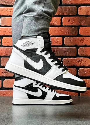 Кроссовки мужские nike air jordan high высокие черные / кросівки чоловічі найк аир джордан кроссы