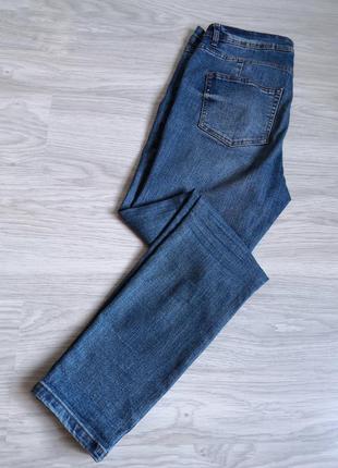 Синие базовые джинсы скинни на высокой посадке на талию3 фото