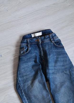 Синие базовые джинсы скинни на высокой посадке на талию5 фото