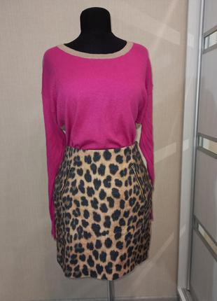 Шикарная полушерстяная мини юбка в леопардовый принт🖤🤎1 фото