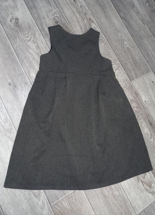 Школьный темно серый сарафан платье 🤗2 фото