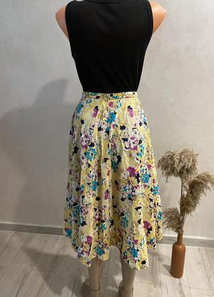 Юбка миди в винтажном стиле в цветочный принт 💐8 фото