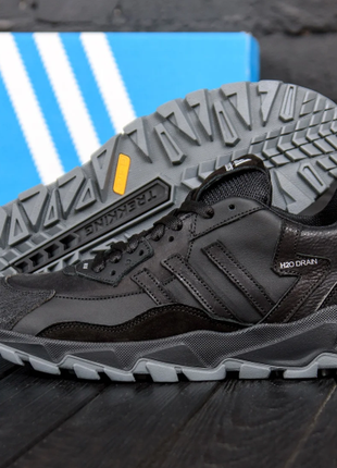 Мужские кожаные кроссовки ad1das terrex black aw черн