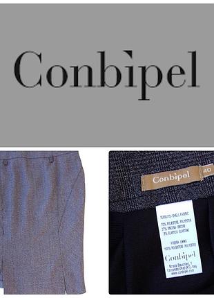 Юбка серая в мелкую полоску фирма conbipel.