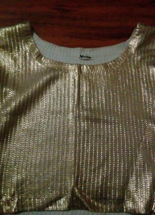Светр з золотим напиленням , короткий рукав.