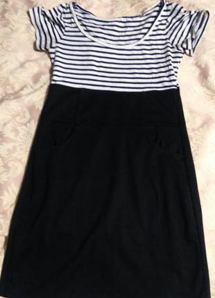 Платтячко коротеньке з віскози в смужку