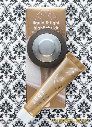 Набір хайлайтерів becca shimmering skin perfector opal і рідкий liquified highlighter ignite passion