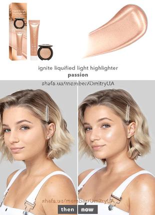 Набір хайлайтерів becca shimmering skin perfector opal і рідкий liquified highlighter ignite passion2 фото