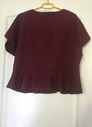 Блуза, топ вишнёвого цвета с пояском2 фото