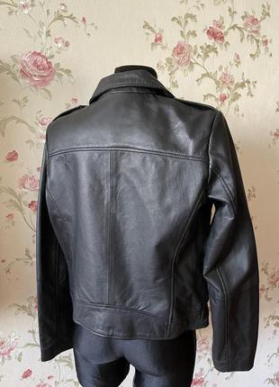 Натуральная кожаная куртка leather biker jacket next p.103 фото