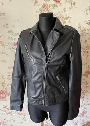 Натуральная кожаная куртка leather biker jacket next p.105 фото