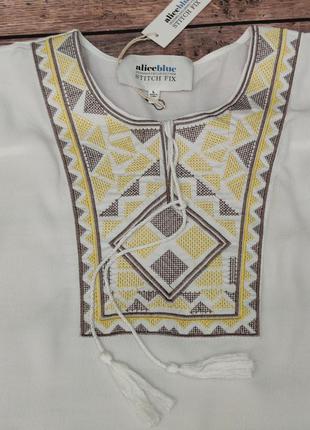Белая блузка с вышивкой alice blue2 фото