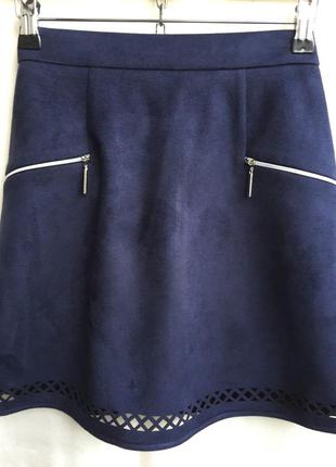 Оригинальная  юбка велюр для девочки подростка размер 146  152 mevis1 фото