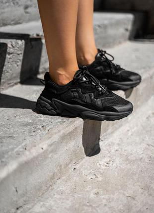 Кроссовки adidas ozweego triple black textile2 фото