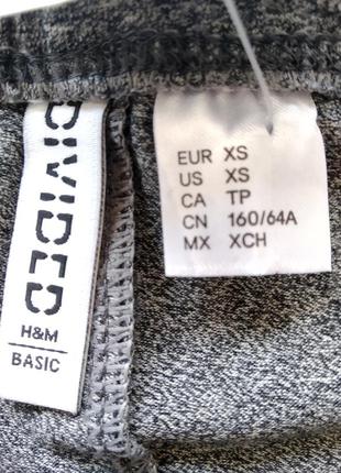 Базовые  хлопковые меланжевые  лосины леггинсы бренда h&m basic uk 6 eur 346 фото