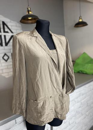 Шовковий піджак з  блузою майкою alfredo  bendini шелковый пиджак с блузкой