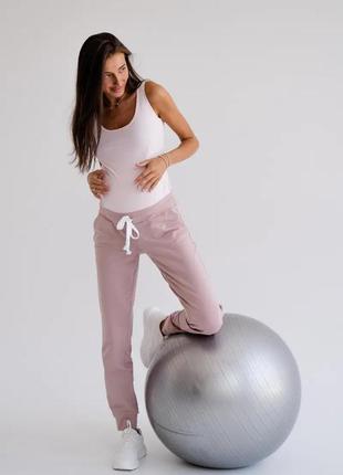 Спортивні штани для вагітних, майбутніх мам мокко (спортивные брюки для беременных)