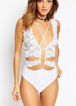 Боди asos joni strappy high apex lace