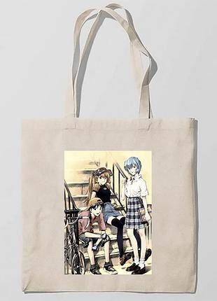 Еко-сумка, шоппер з принтом повсякденна neon genesis evangelion євангеліон нового покоління nge, ev