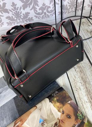 Чёрный рюкзак-сумка5 фото