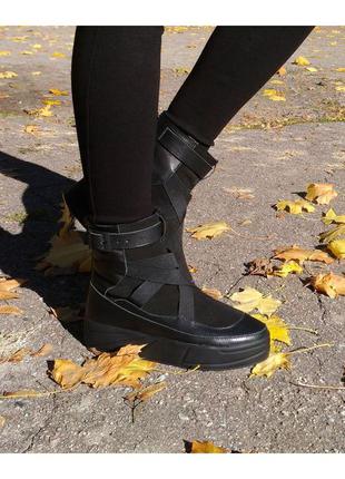 Стильные кожаные ботинки в зимнем и осеннем варианте 36-41р2 фото