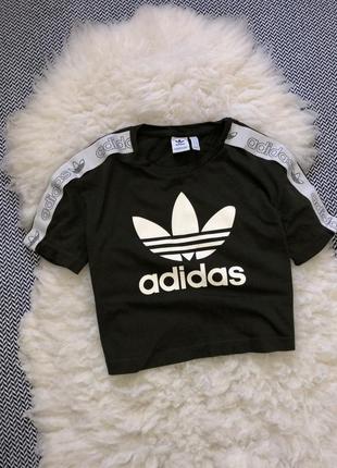 Футболка хаки топ лампасы adidas оригинал лого хлопок9 фото