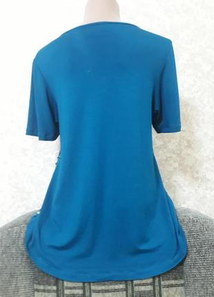 Шикарная блуза с пайетками цвета морской волны.4 фото