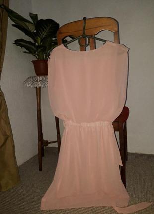 Ніжне плаття пудрового кольору2 фото