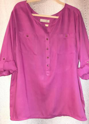 Женская яркая малиновая гавайская рубашка блуза, блузка фуксия гавайка bronzini 100% модал.8 фото