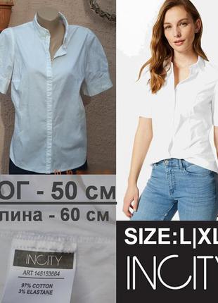 Класична базова біла блузочка від бренду incity