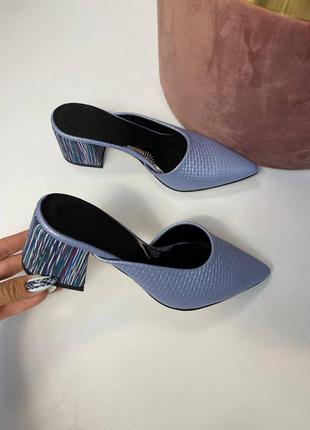 Ексклюзивні мюли натуральна італійська шкіра плетінка