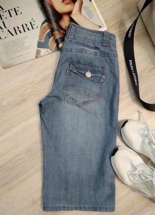 Джинсовые синие джинсы брюки шорты9 фото