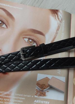 Кожаный узкий ремень