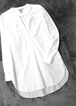 H&m silk платье туника из натурального шелка удлиненная рубашка сорочка 38