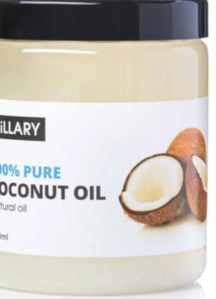 Кокосова Рафінована олія hillary 100% pure coconut oil, 500 мл + гранули для епіляції hillary epilage passion plum, 100 г2 фото