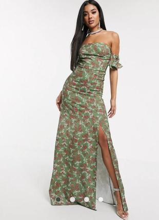 Очень красивое платье/ сарафан в пол с разрезом и открытыми плечами , бренд koko&k (london)1 фото