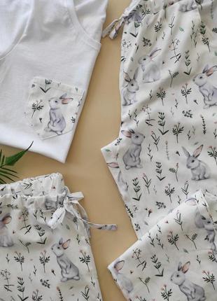 Комплект пижама кролики2 фото